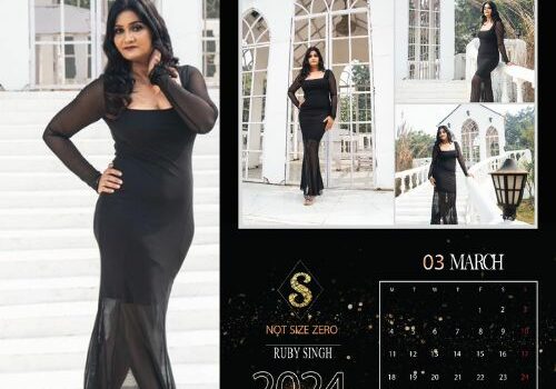 Ruby Singh Featuring herself in plus size calendar by Shapely By Somwya