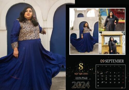 Geeta Tyagi Being the face plus size calendar by Shapely By Somwya
