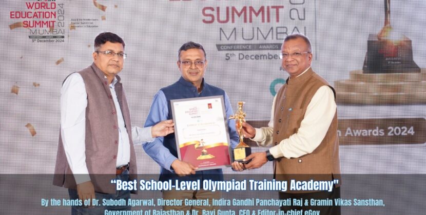 homeClass Wins Prestigious “Best School-Level Olympiad Training Academy” Award at World Education Summit 2024