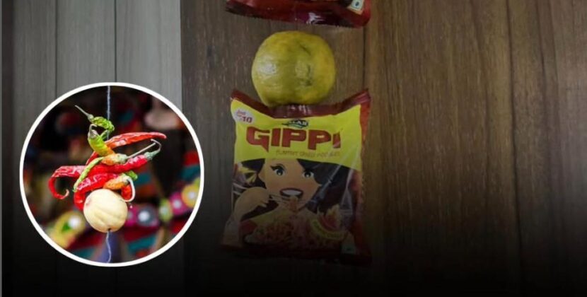 Netizens hilariously react over the unique nazar battu created using spicy noodles