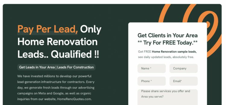 Small Canadian StartUp LeadHarvestor is Disrupting the Renovation Industry with Pay-Per-Lead Model – No More Wasted Marketing Dollars